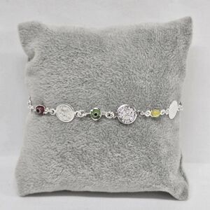925 Sterling Silver San Benito Evil Eye Bracelet Multicolor CZ Protection Charm